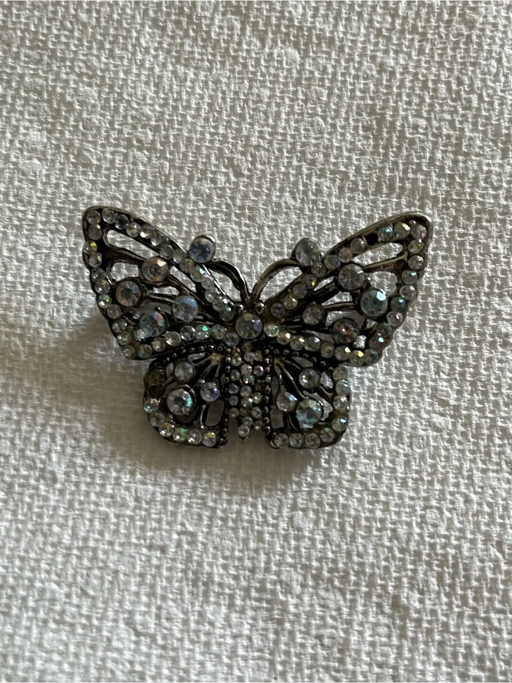 Vintage Butterfly Brooch Pin - Silver Tone